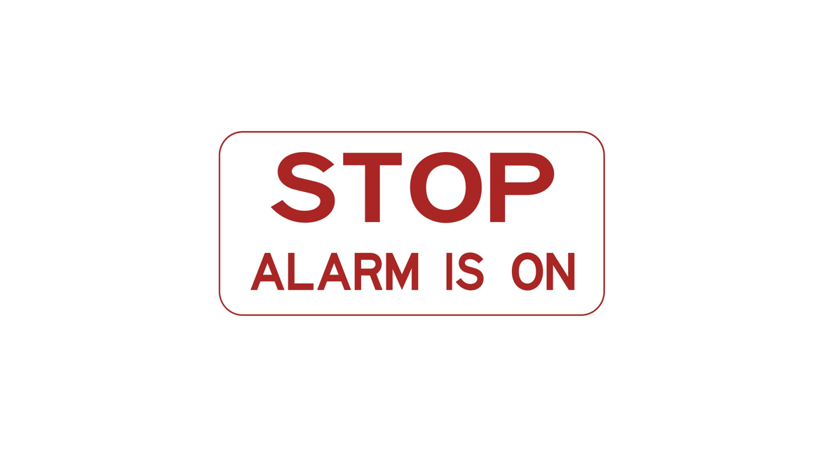 STOP, ALARM IS ON      12"x24" Back Door Magnetic