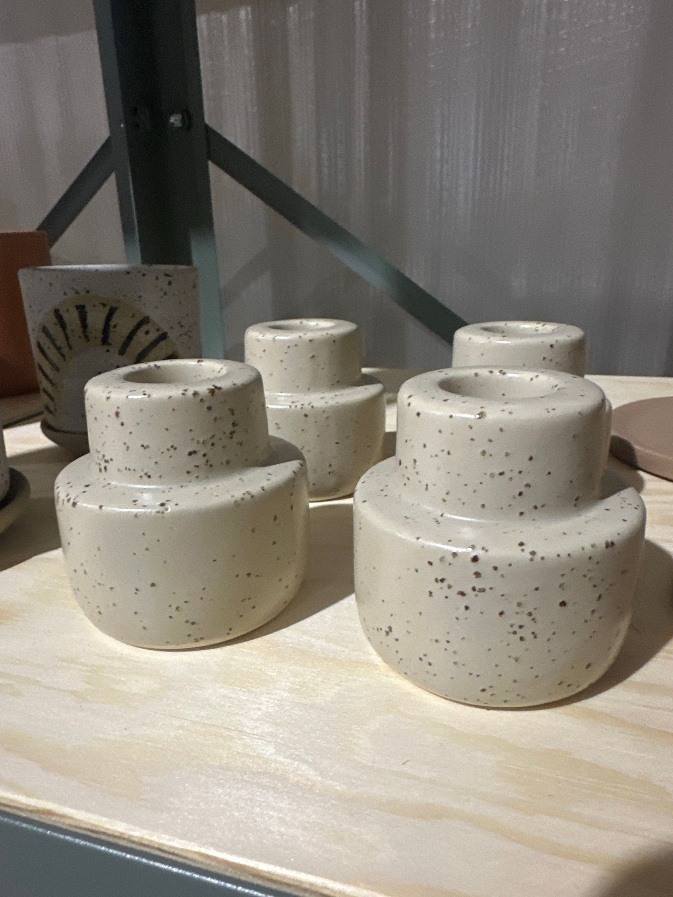 Speckled candle holder
