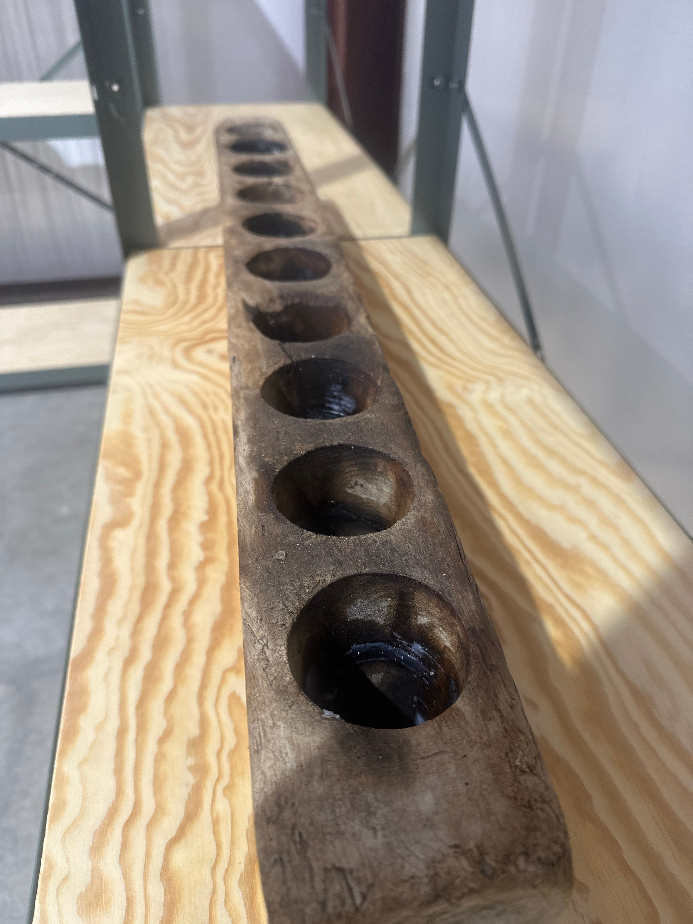 Wood candle mold