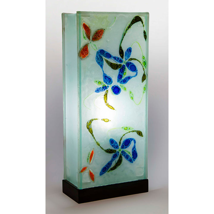 Lámpara de burbujas fundida flores de colores