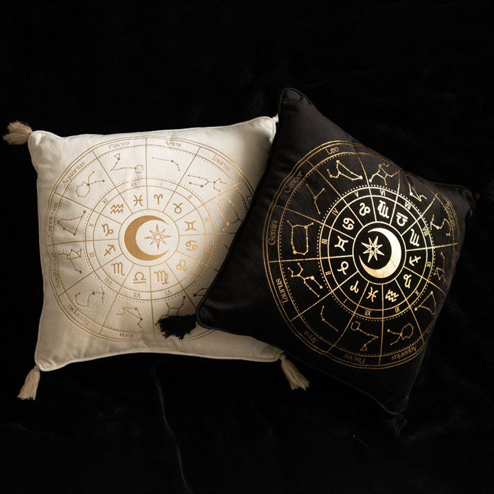 Thumbnail: 35cm Square Black Astrology Wheel Cushion
