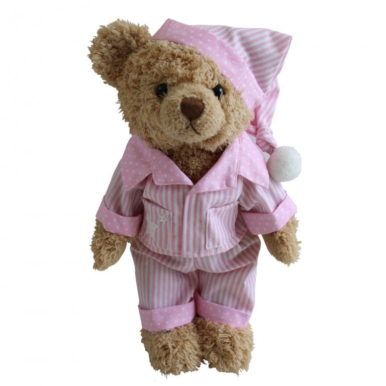 Thumbnail: PINK & WHITE STRIPED PYJAMAS TEDDY BEAR