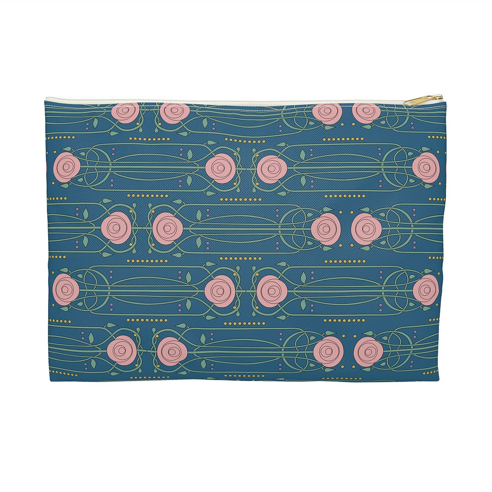Thumbnail: Vintage Rose in Navy - Accessory Pouch