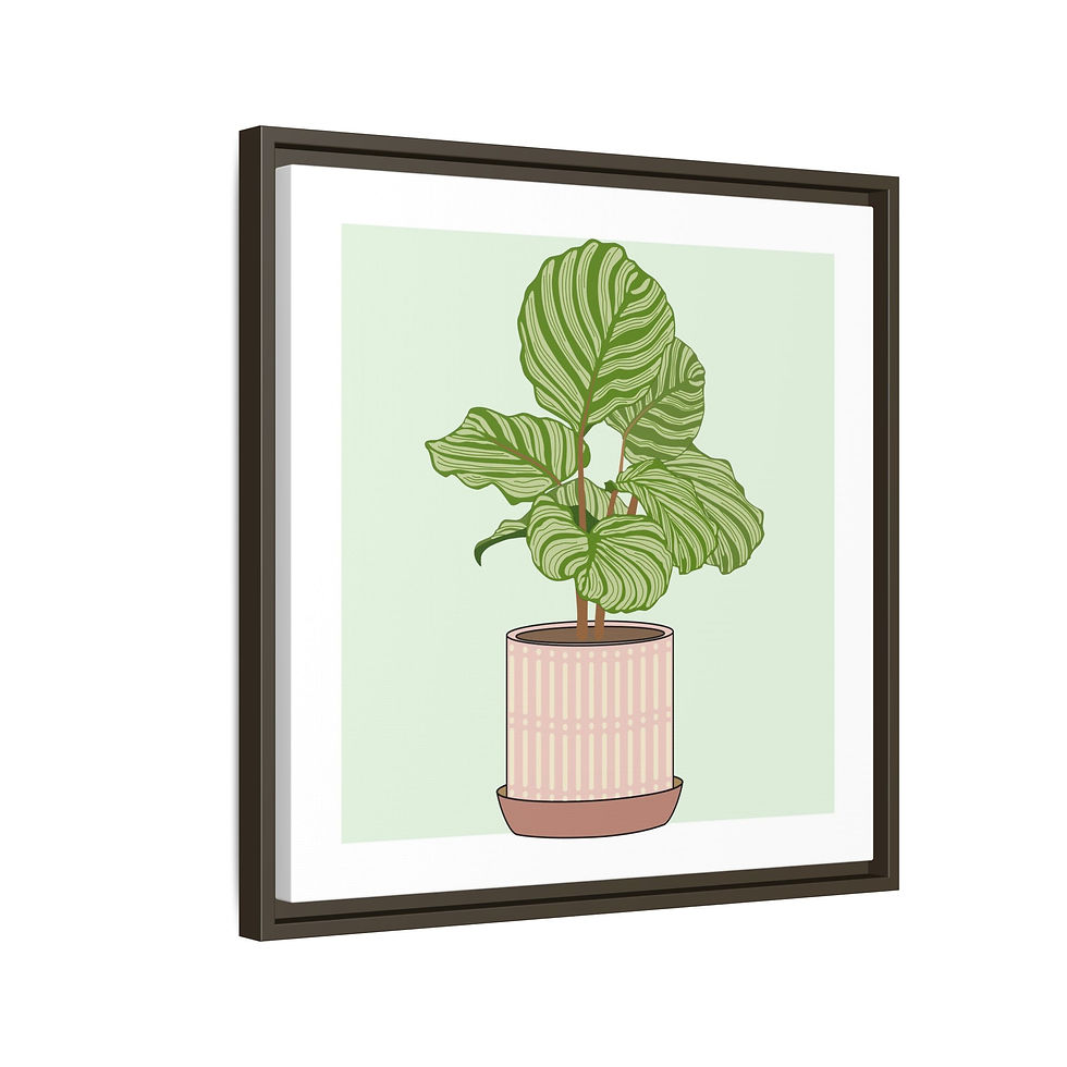 Thumbnail: Framed Matte Canvas – Gabriella, Pink and Green Potted Plant