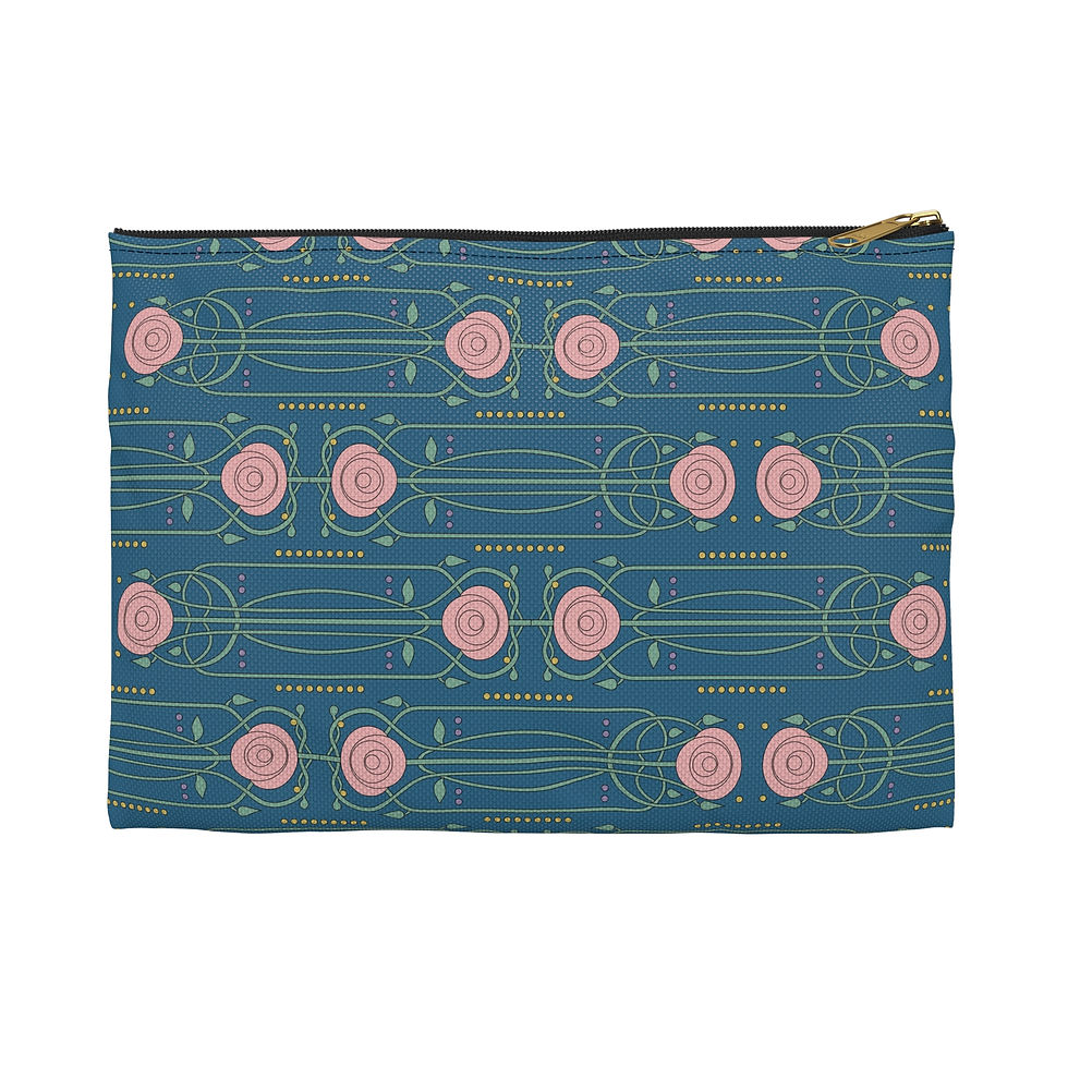 Thumbnail: Vintage Rose in Navy - Accessory Pouch