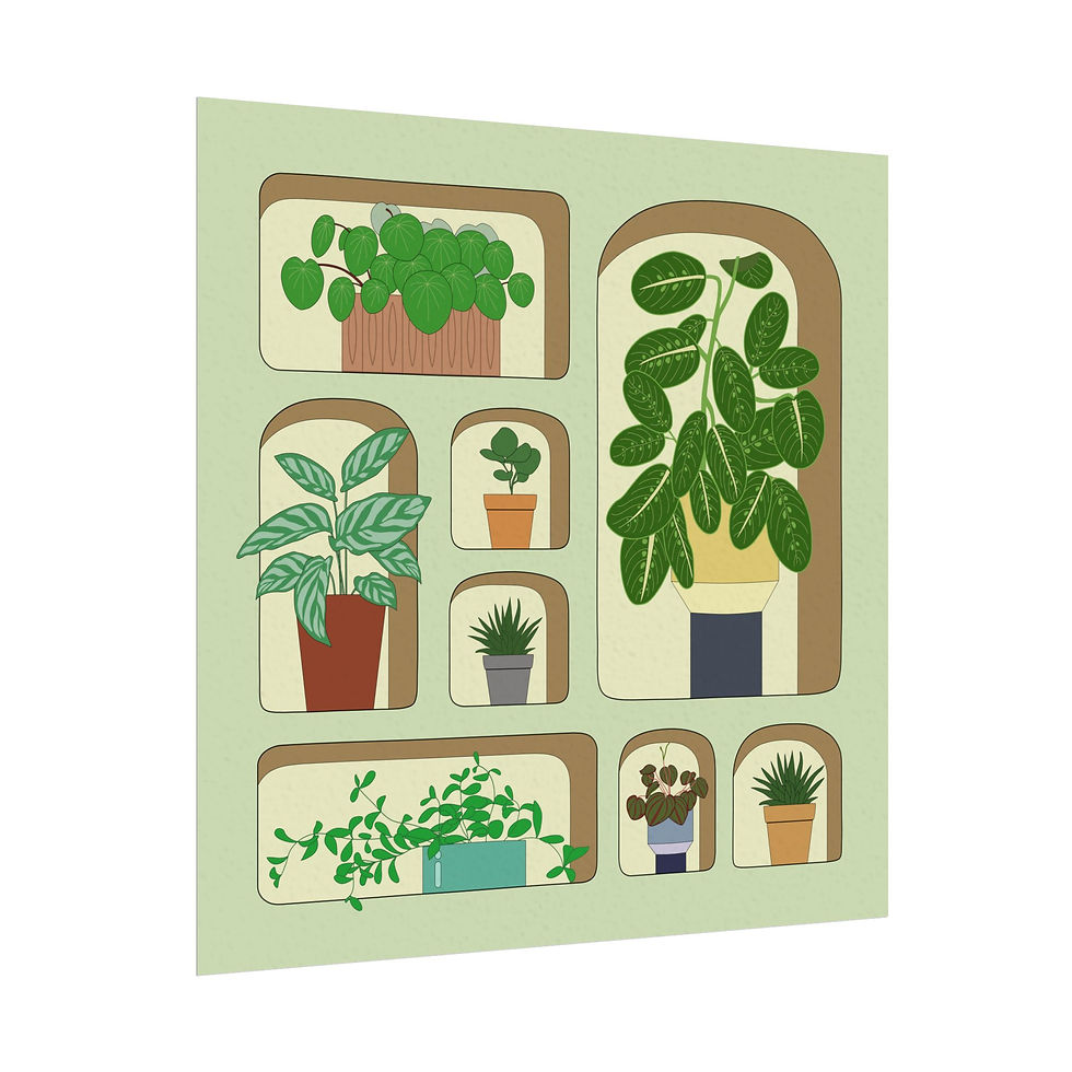 Thumbnail: Plant Pockets - Art Print, in pale sage