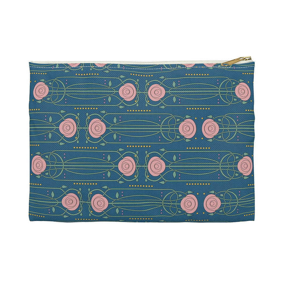 Thumbnail: Vintage Rose in Navy - Accessory Pouch
