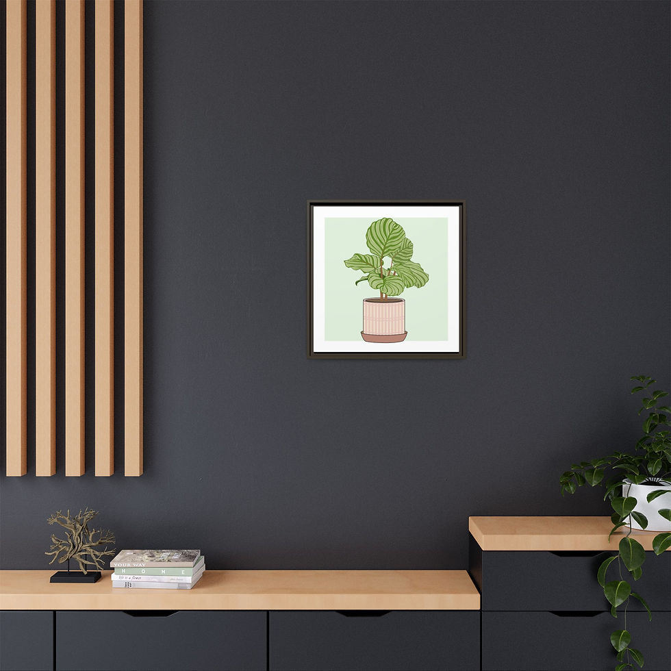 Thumbnail: Framed Matte Canvas – Gabriella, Pink and Green Potted Plant