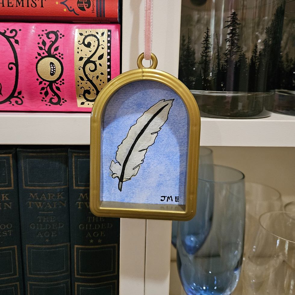 Thumbnail: Hand-Painted Holiday Ornaments, Miniature Watercolor Paintings