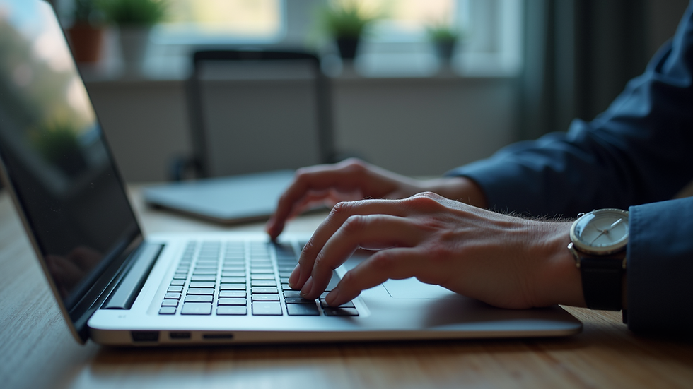 Close-up of a laptop being serviced by a technician at a home office