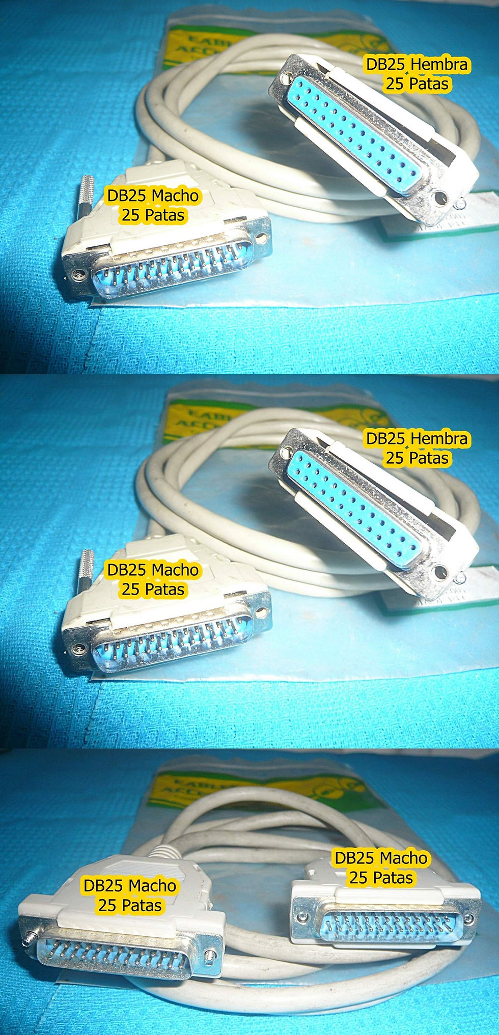 Miniatura: CABLES CONECTORES VARIOS, MONITOR, IMPRESORA, COM 1 y 2 Etc