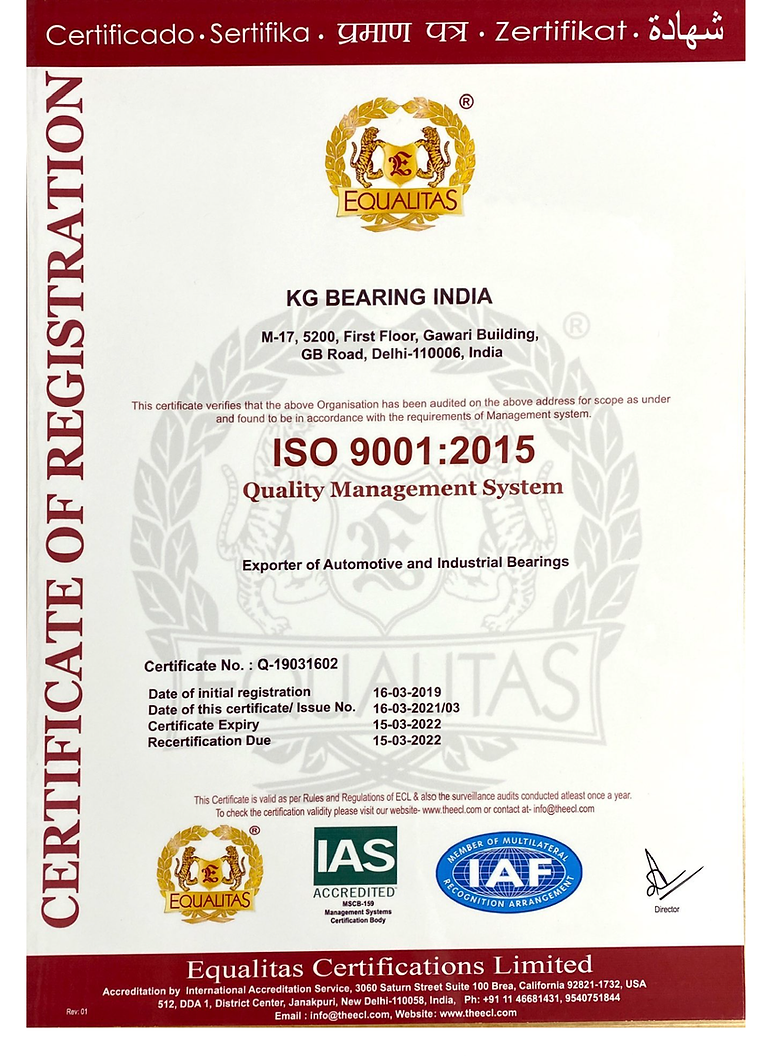 ISO certificate