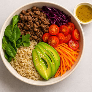 🥗 Organic Protein Power Bowl with Grass-Fed Beef