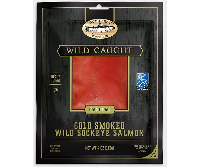 Ducktrap Wild Caught Cold Smoked Wild Sockeye Salmon, 4 oz package