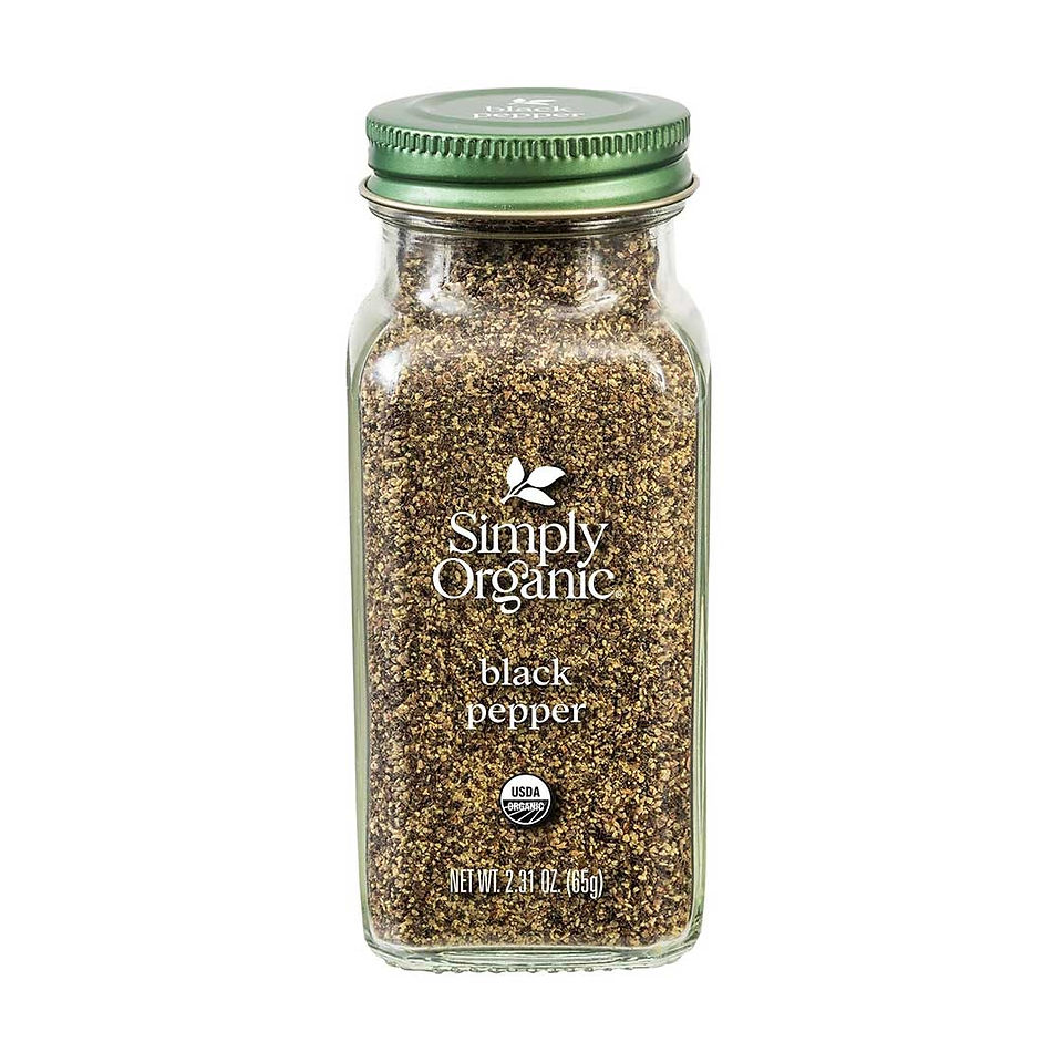 Simply Organic Ground Black Pepper, 2.31-Ounce Jar, Medium Ground Pepper, Certif