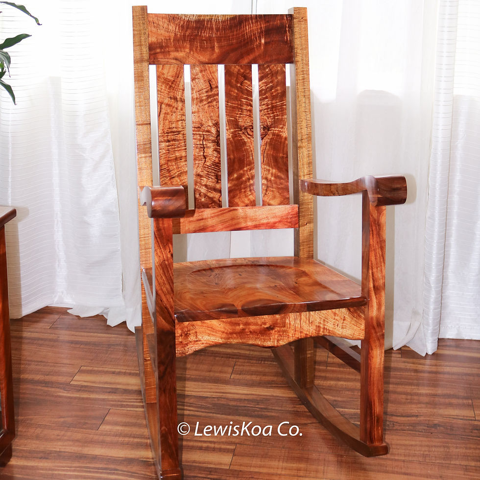 CURLY KOA Queen Liliuokalani Rocking Chair