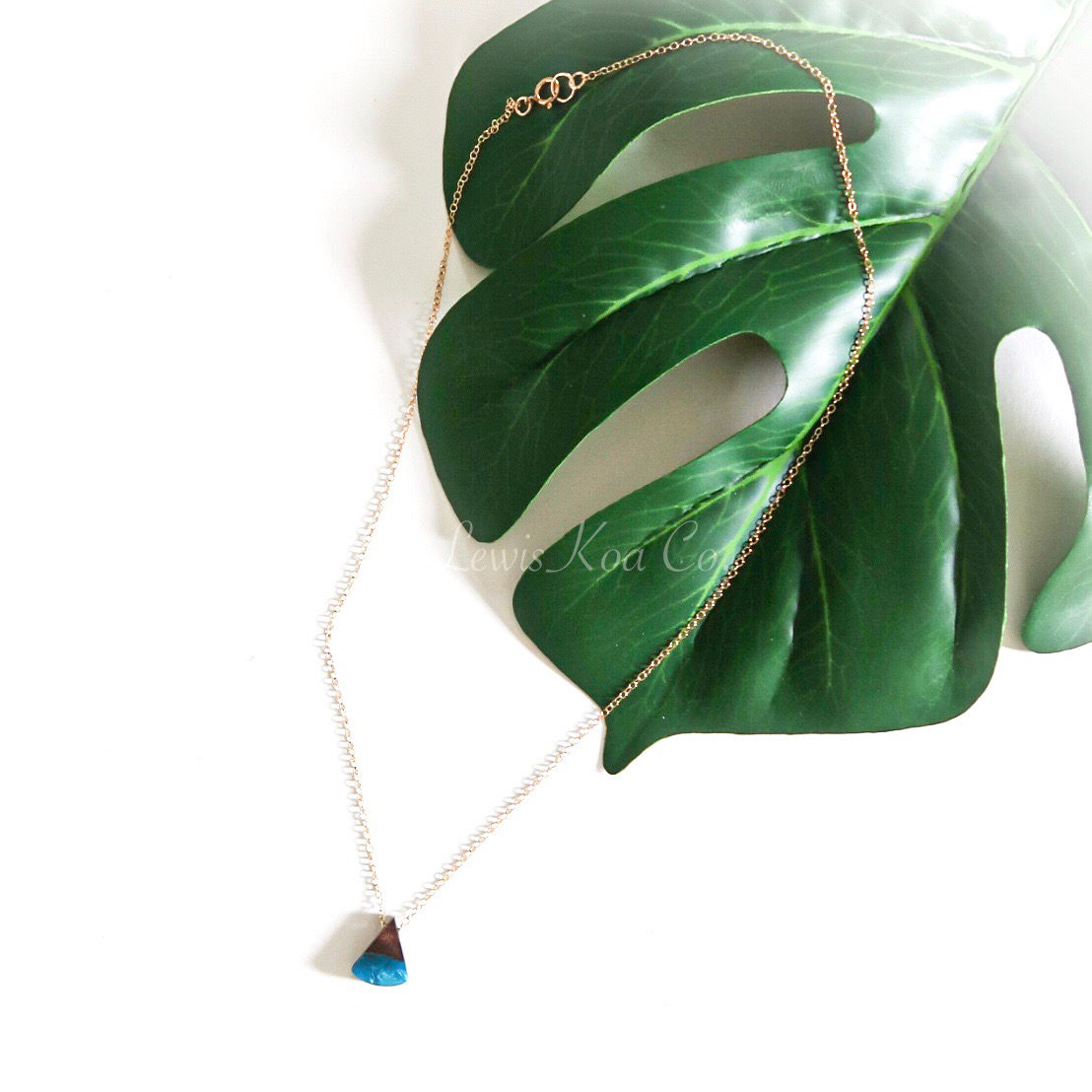 Koa + Resin Pendant Necklace (KRN1)