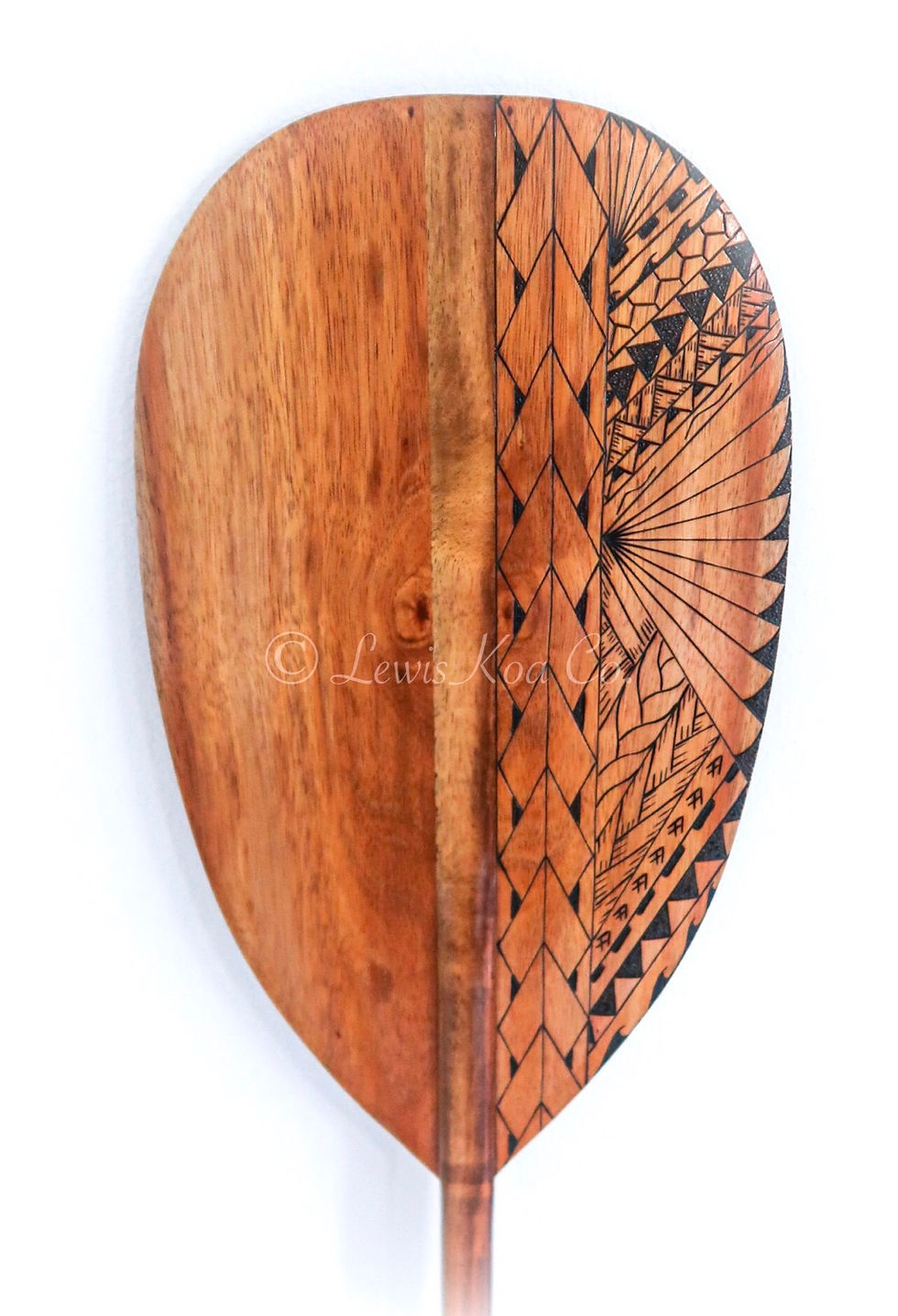 Koa Paddle with Tribal Pyrography Art (KPPY97)