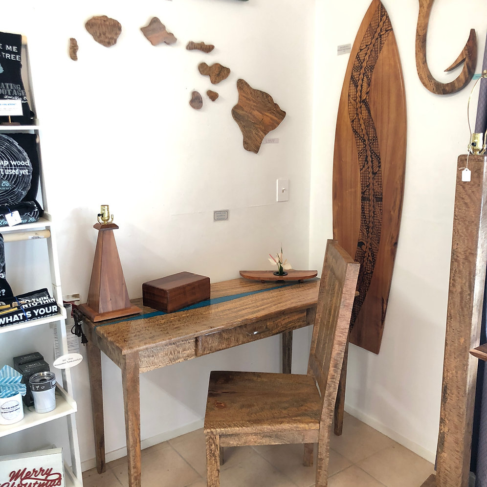 Curly Mango wood Hawaii Island Chain Wall Art gotkoa