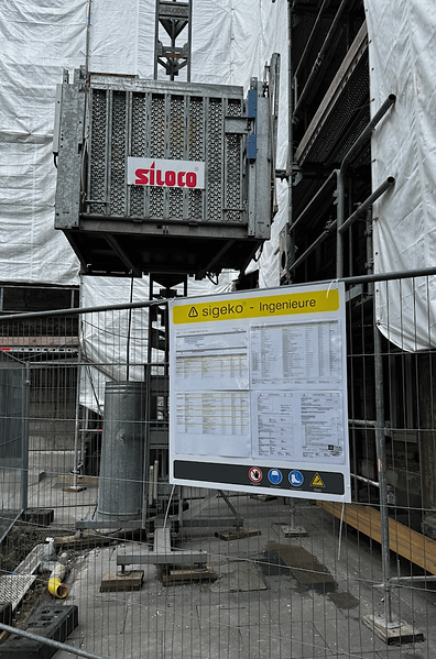 SiGe-Plan auf einer Baustelle
