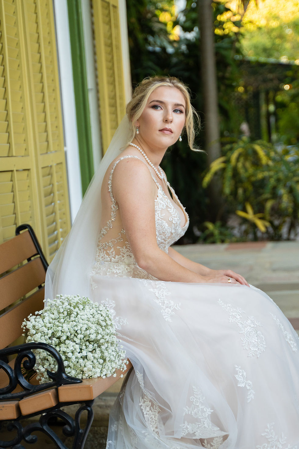Portrait of Bride at Hemmingway's House in Key West, wedding Photography by Ikon Films