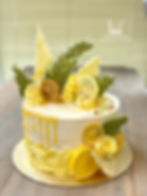 Zesty Lemon Drip Chocolate Leaf Cake