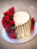 Red Chocolate Shard Drip Cake