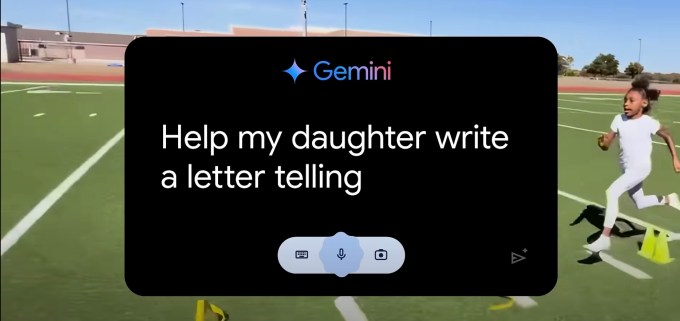 Screenshot of a Google Gemini commercial