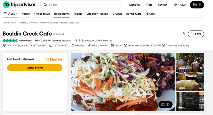 MealMe x Trip Advisor API