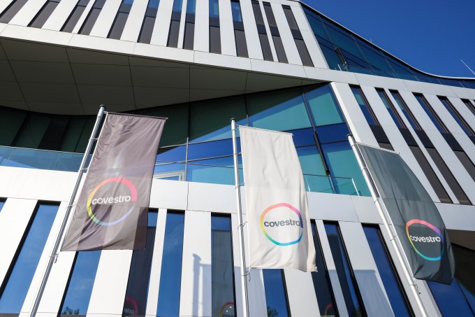 a photo from outside Covestro's headquarters in Germany.