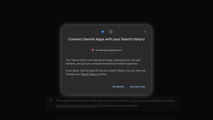 Google Gemini with personalization