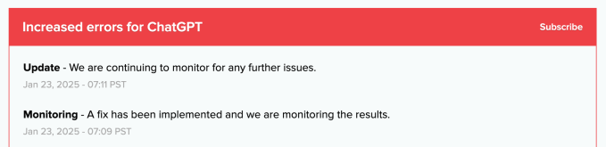 OpenAI ChatGPT outage