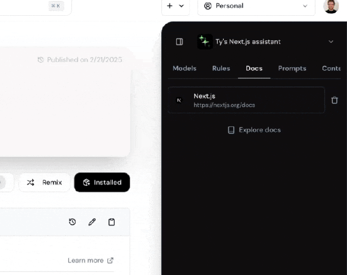 Continue's AI coding assistant in action