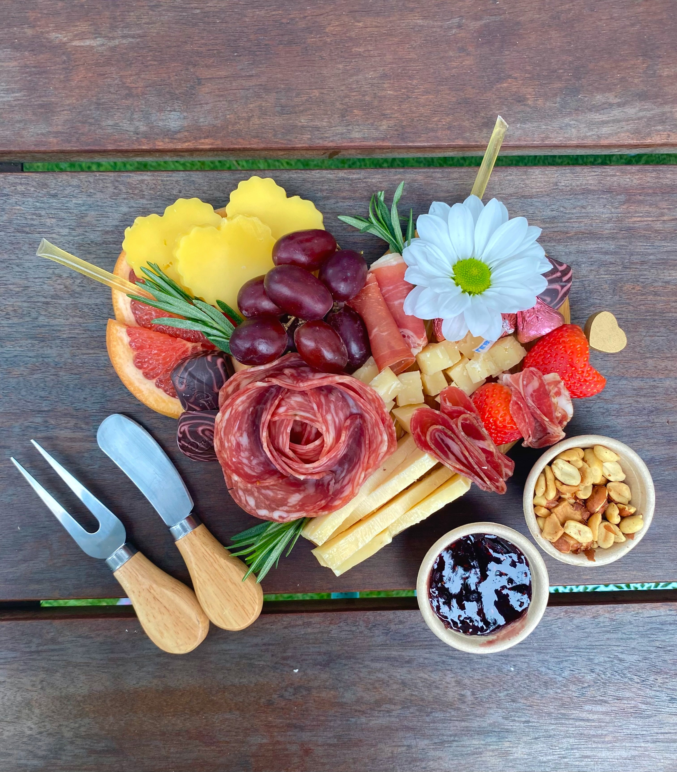 Mini Heart Charcuterie Board
