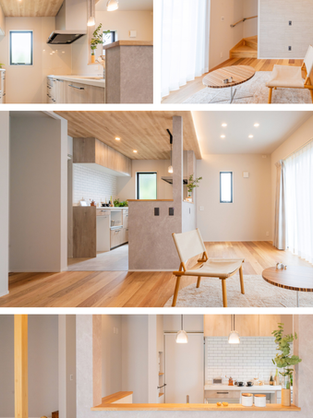 家族で過ごす時間がもっと好きになる、グレーと木目のやさしい住まい。