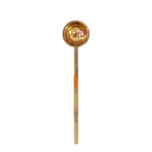 Handmade Brass Ladle for Kitchen Solid Food Serving Spoon