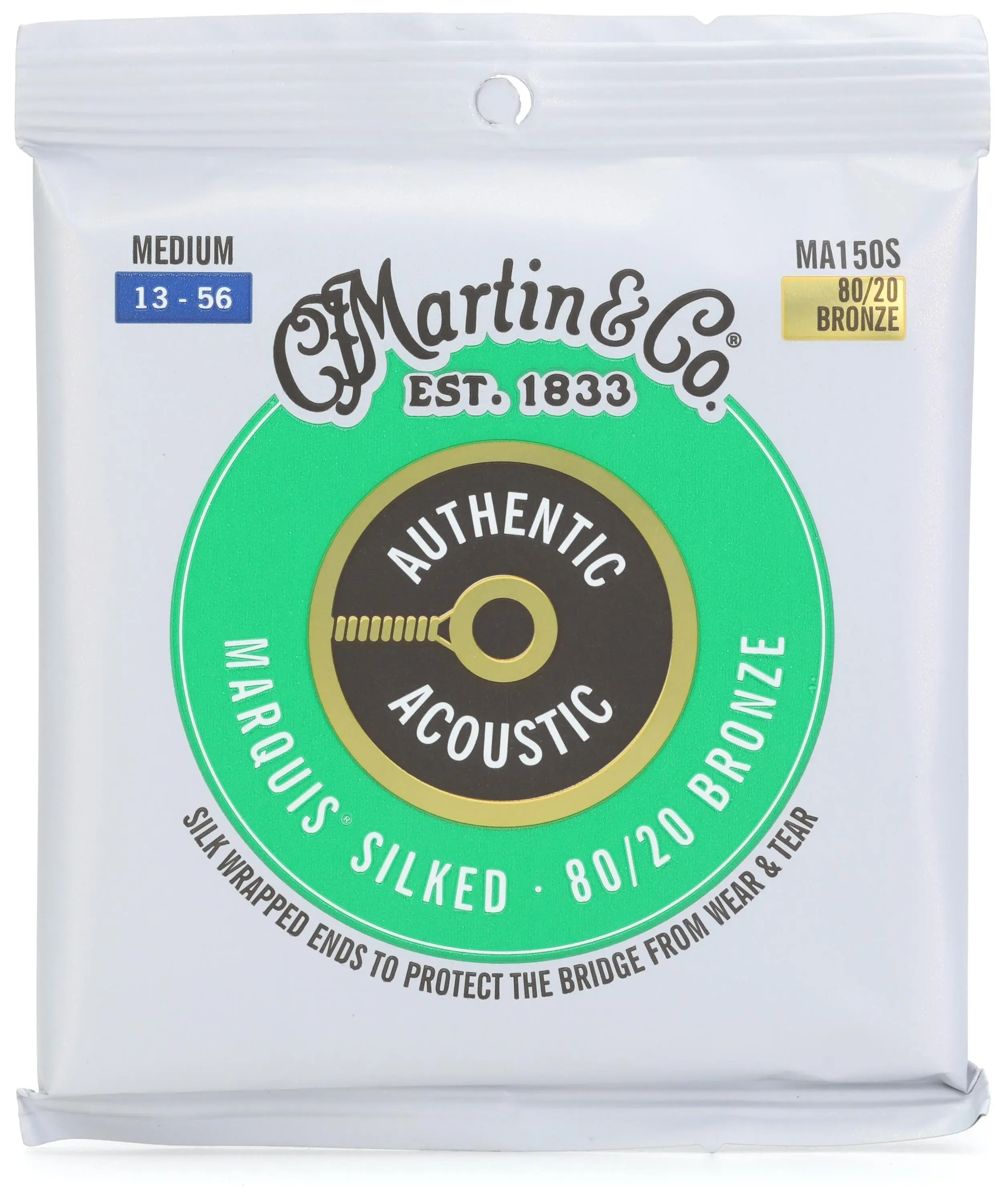 Martin MA150S 80/20 Bronze Silked Authentic Acoustic Medium (13-56)