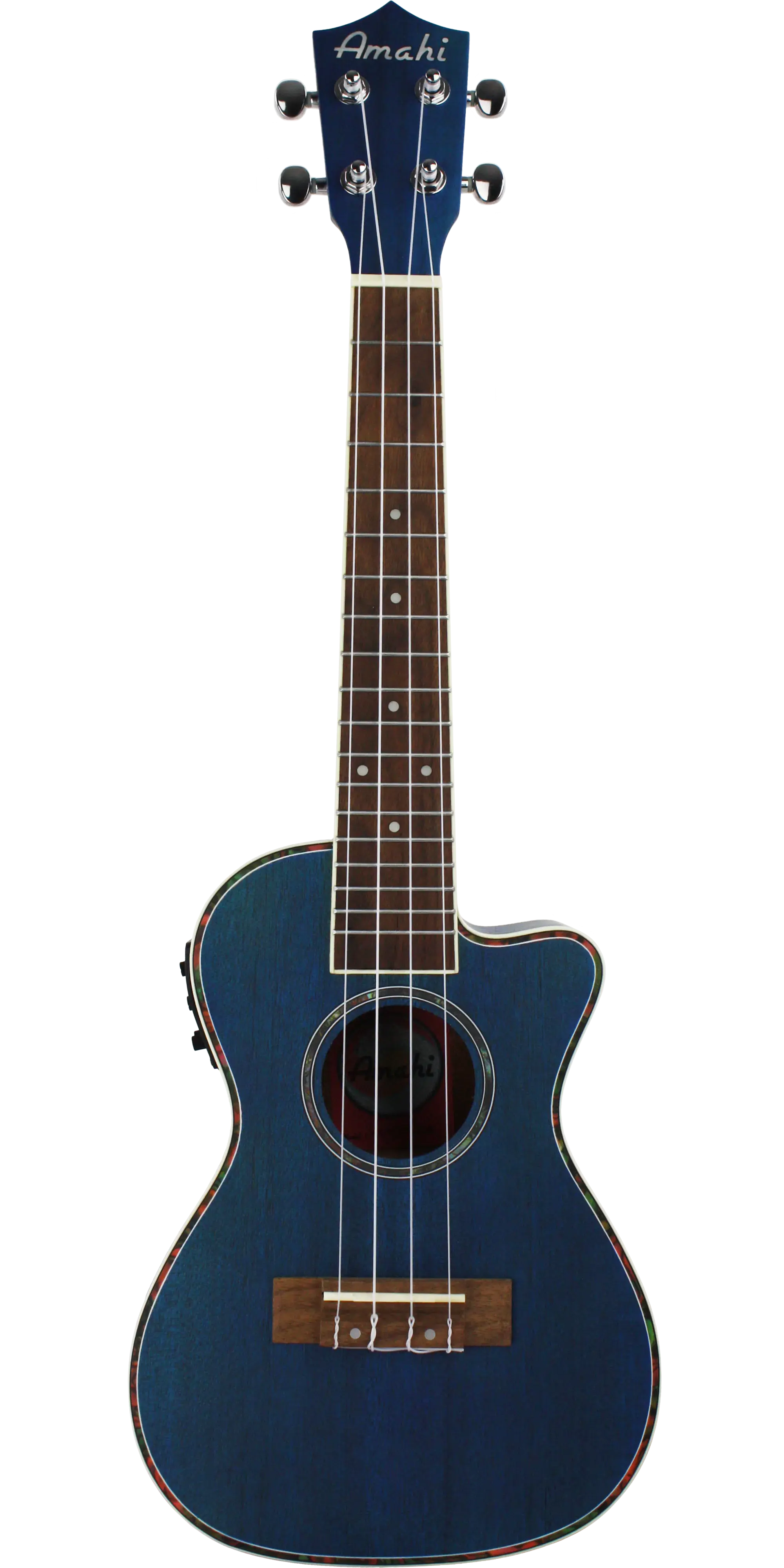 Amahi Mahogany Cutaway EQ Tenor Ukulele (Dark Blue)