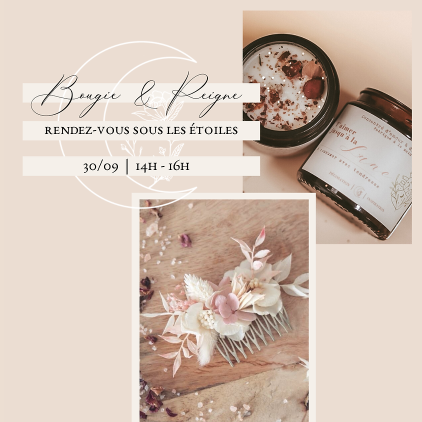 Atelier Bougie et Peigne en fleurs séchées
