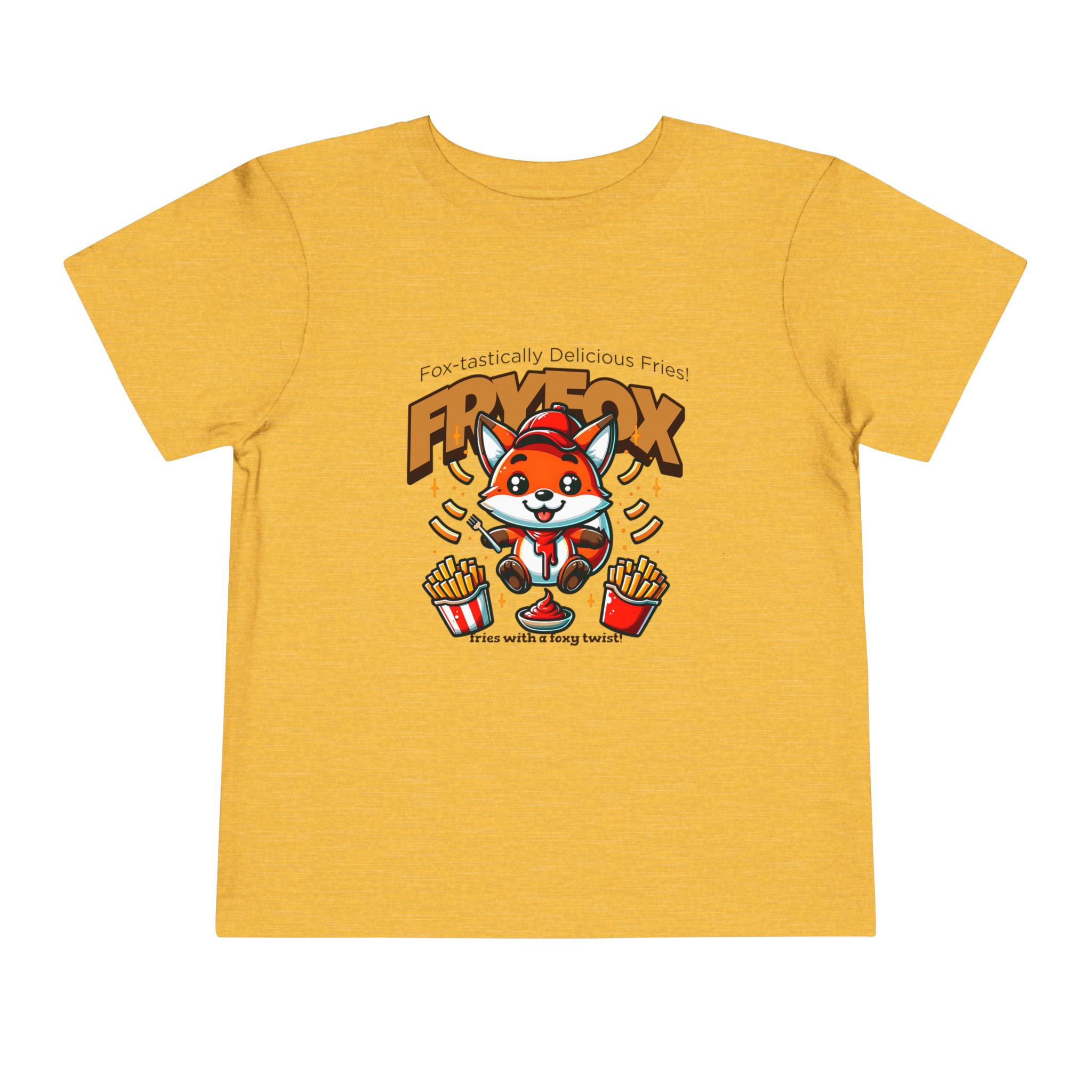 Fryfox Cartoon Fox with Fries Toddler Tee | Kids Graphic Shirt
