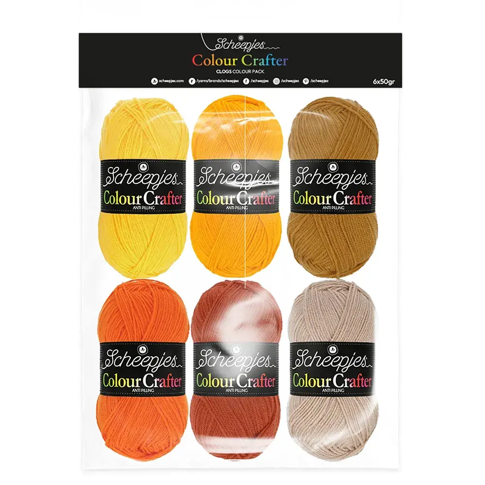 Scheepjes Colour Crafter colour pack 6x50g- 1st Clogs