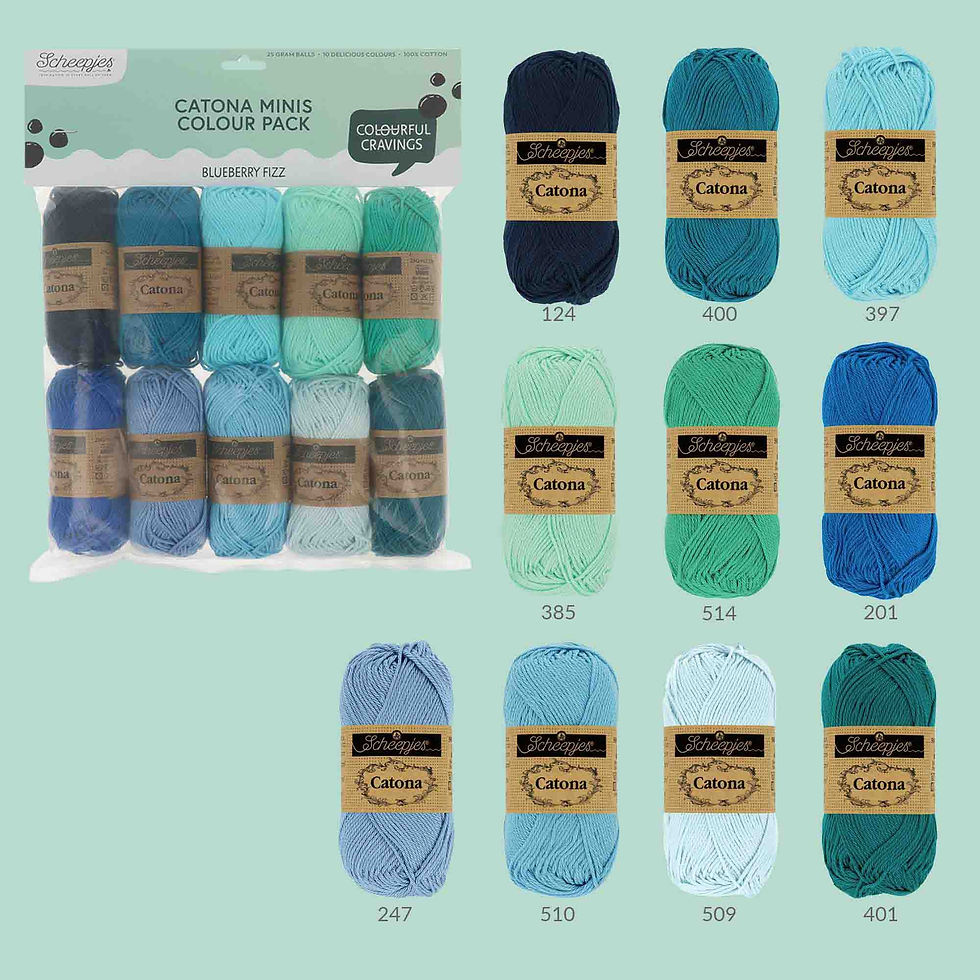 Thumbnail: Scheepjes Catona colour pack 10x25g - 1st - Blueberry Fizz
