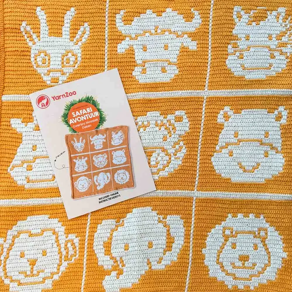 Haakpatroon Safari Avontuur Mozaiek Deken - L. de Vries