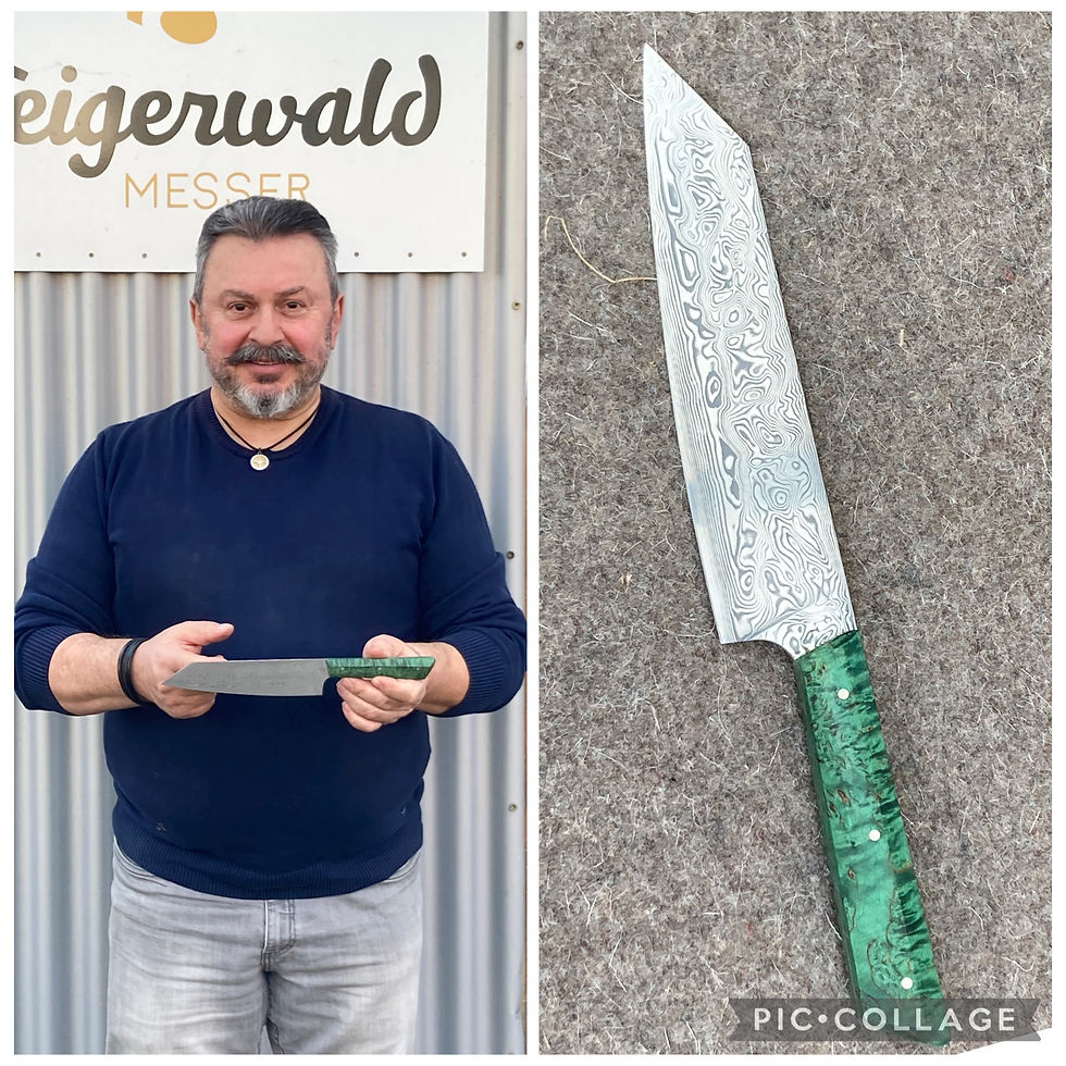 Miniature : 8. Kurs für ein Küchenmesser aus rostfreiem Damast