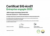 Certificat SIG Eco21 JMB Arrosage Automatique Sàrl