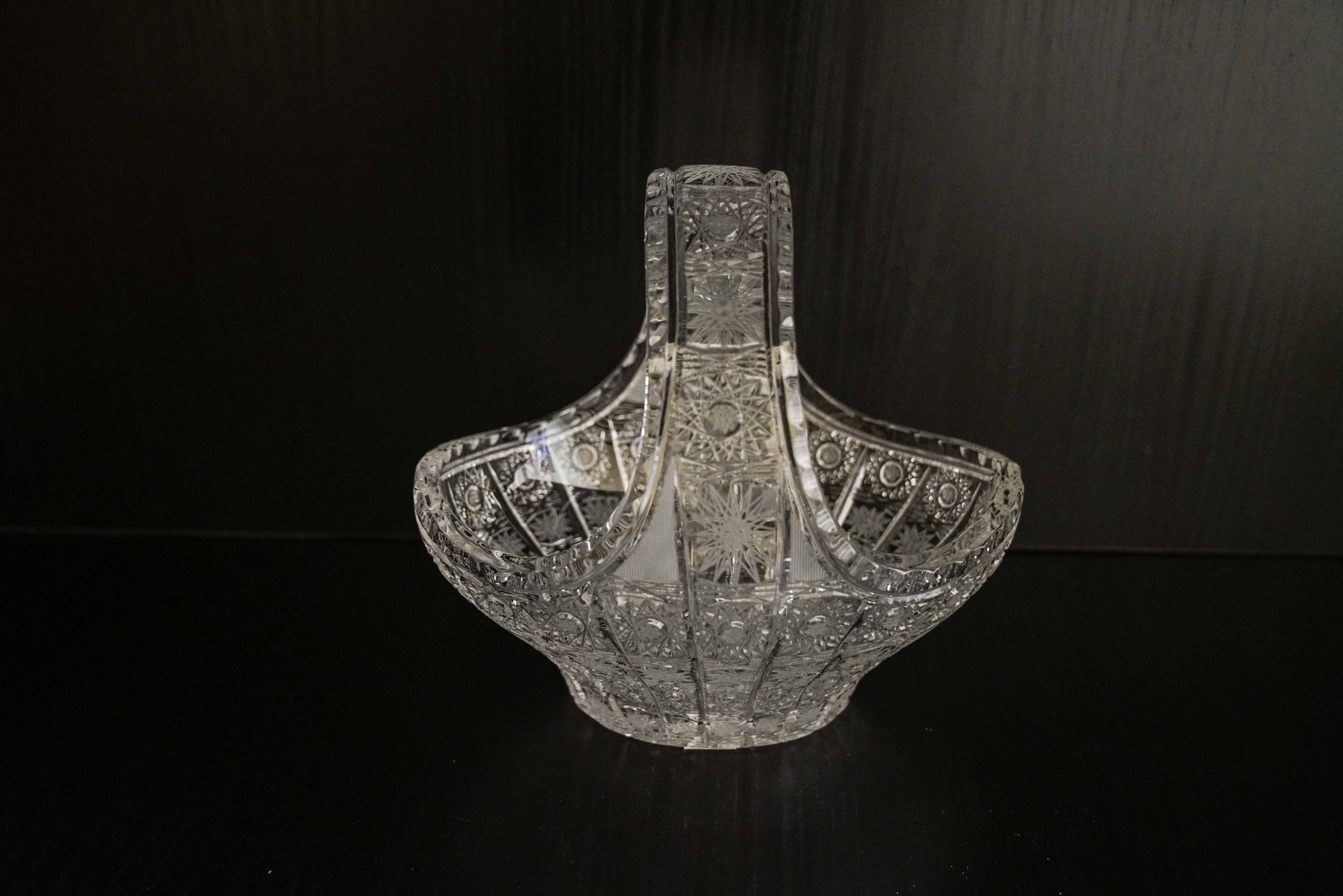 #304 - Large Bohemia Crystal Basket