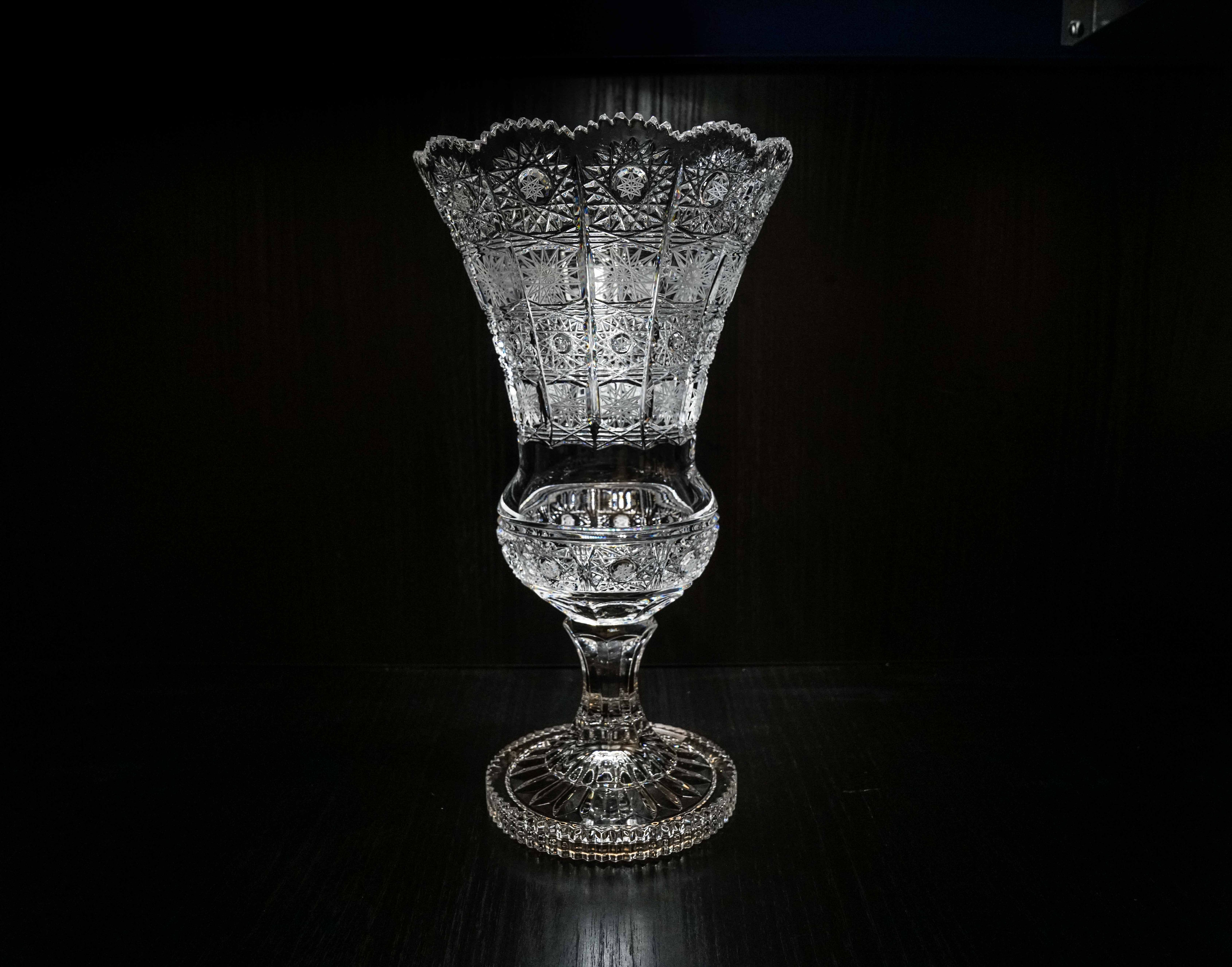 #242 - Footed Tulip Bohemia Crystal Vase