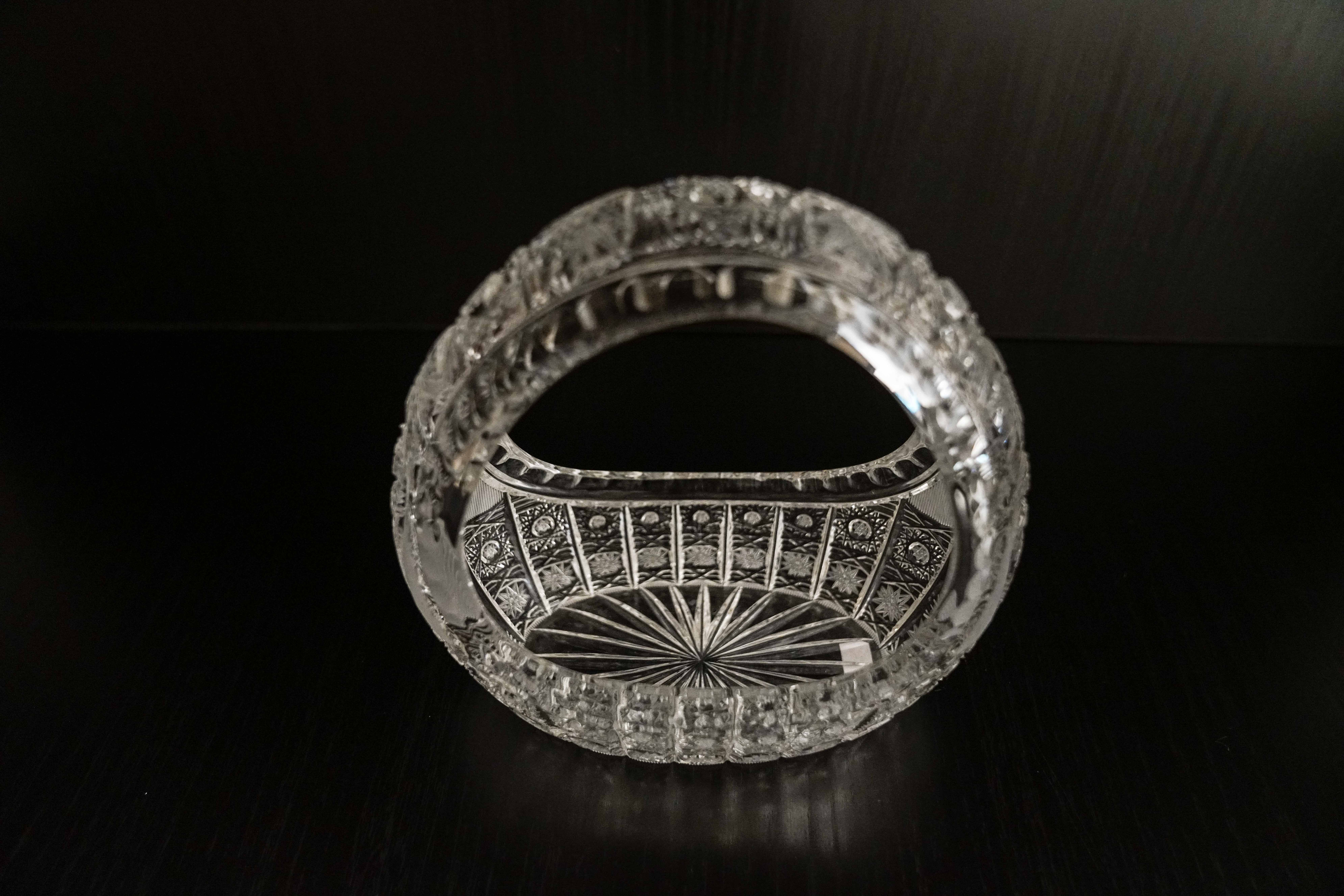 #307 - Small Rectangle Bohemia Crystal Basket