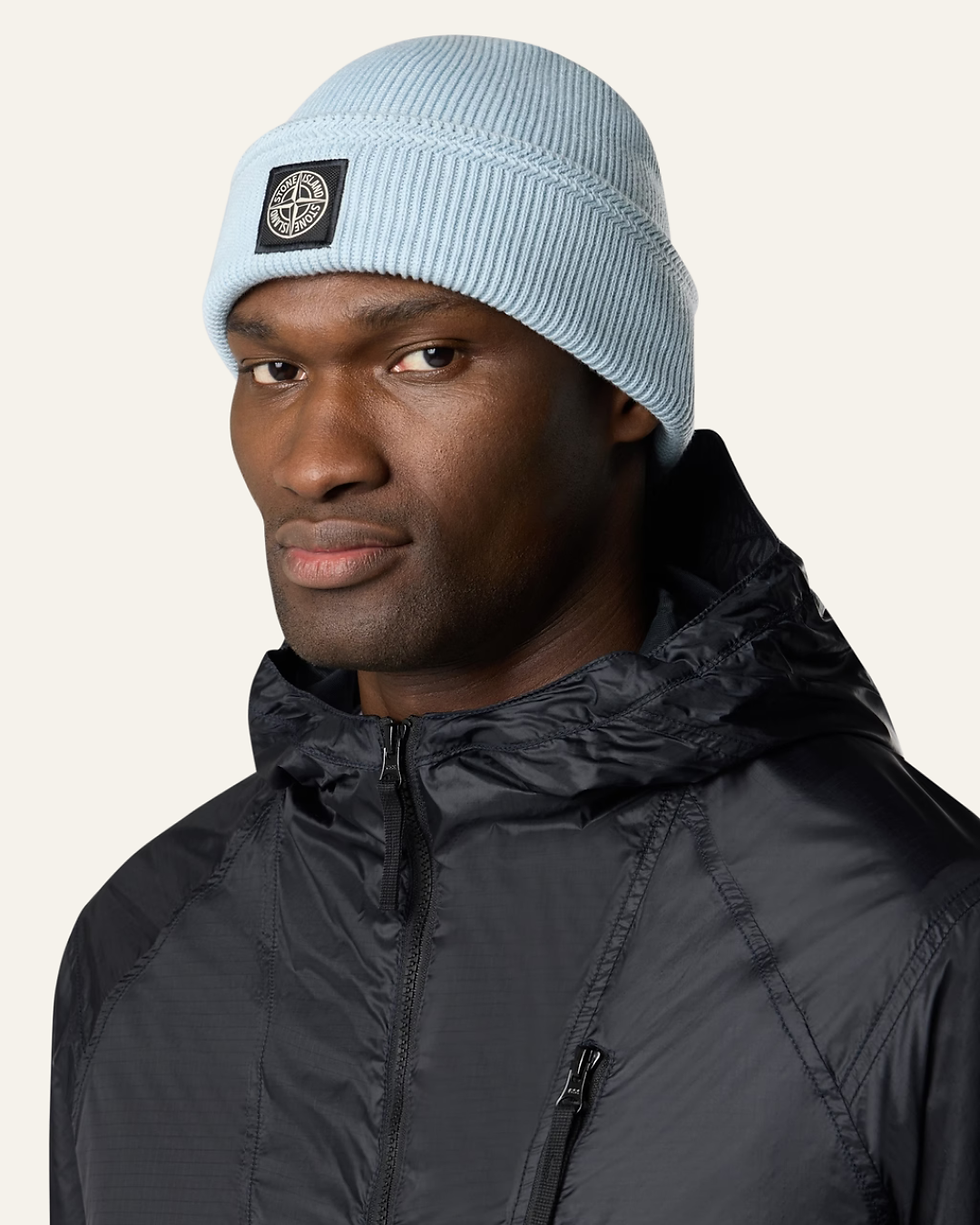 Thumbnail: Ribbed Organic Cotton Beanie Sky Blue