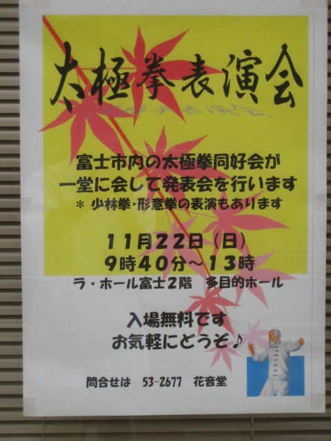 太極拳:表演会とワークショップ